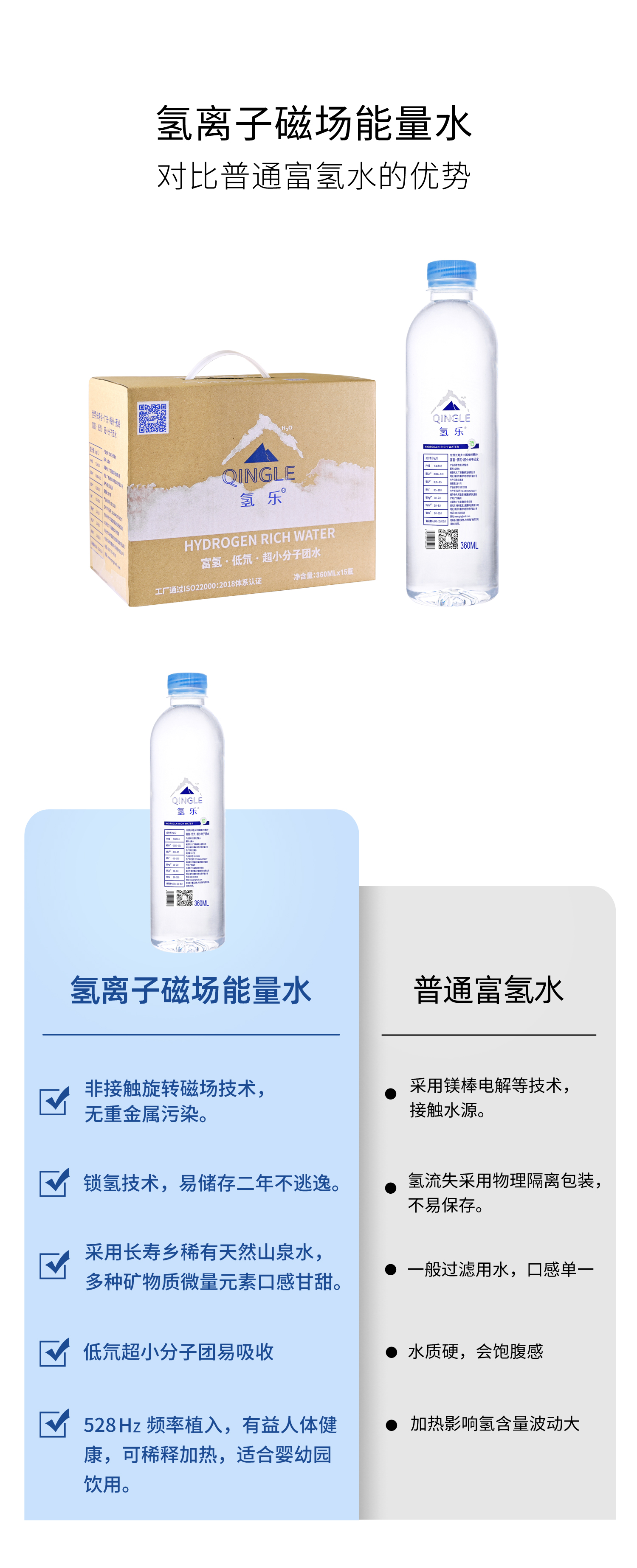 长寿之乡蕉岭 天然弱碱性山泉水 氢乐  360ml*24瓶/件